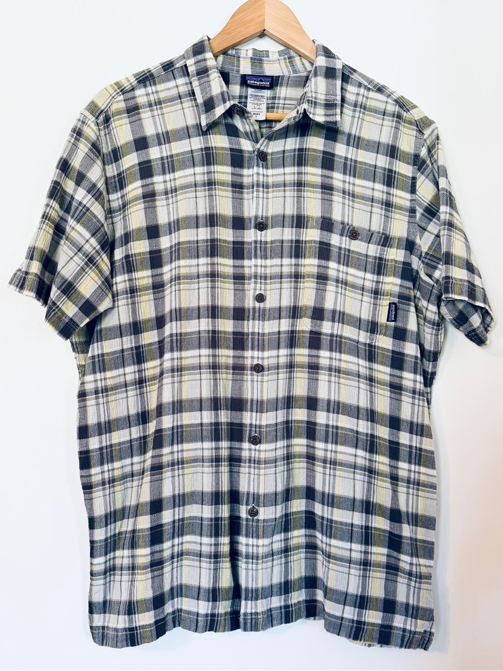 VTG Patagonia Organic Cotton Button Down Plaid Shirt L EUC
